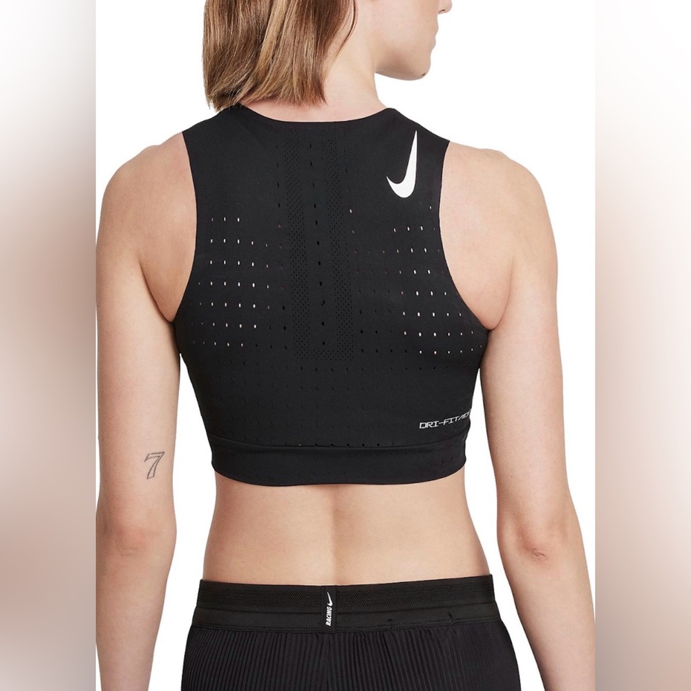 Nike Women's AeroSwift Dri-FIT ADV Cropped Running Tank Top Black XS